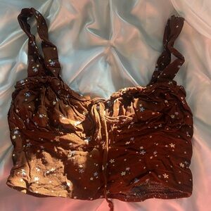 PacSun Brown Floral Crop Top